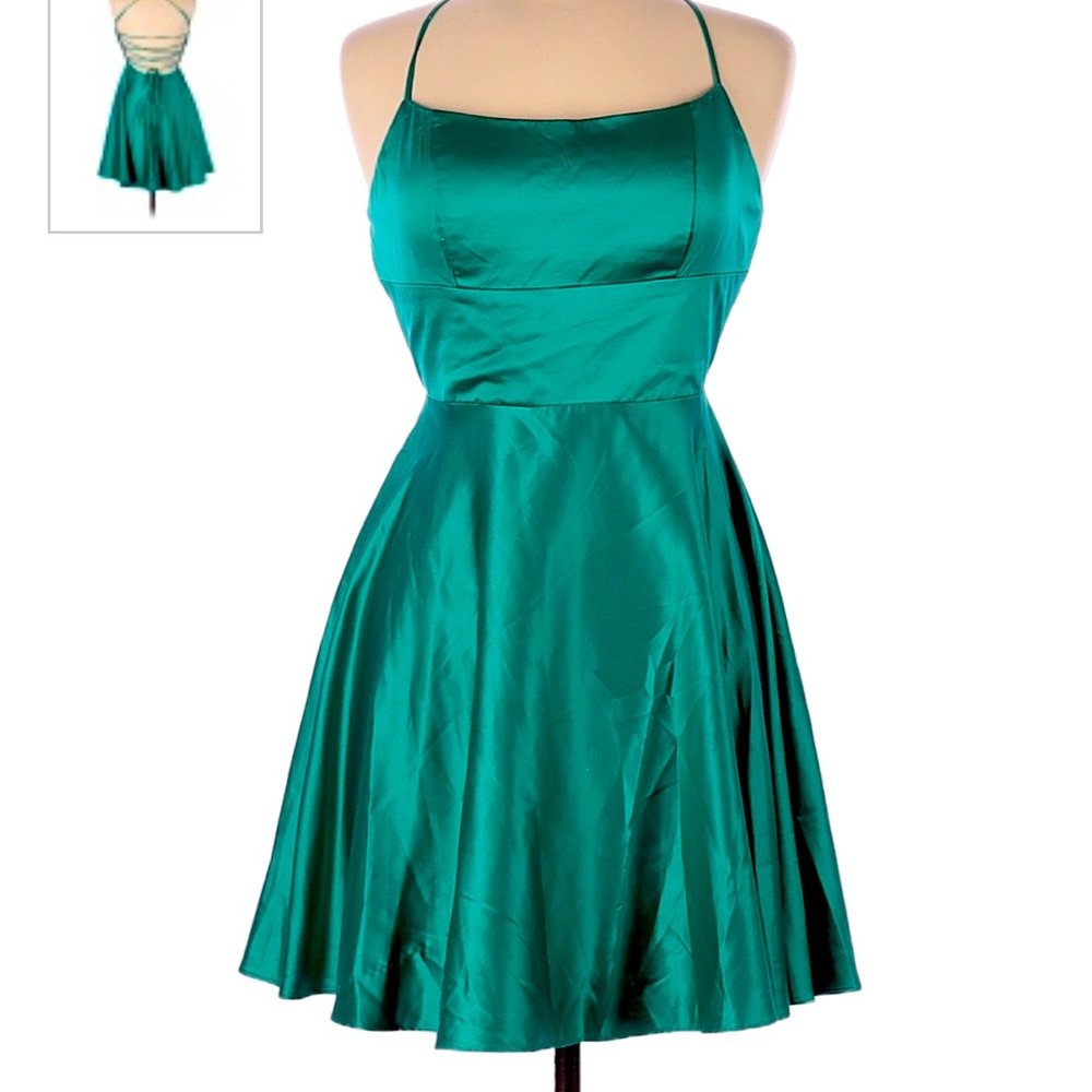 NWT B Darlin tie back party dress green 13/14